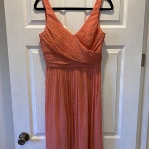 JCrew Silk Chiffon Formal Dress Coral Size 6 Tall
